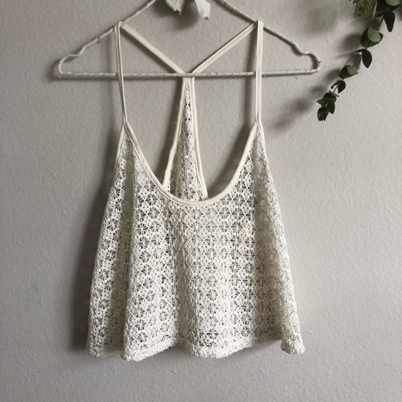 PINK Victoria's Secret Tops - Victoria’s Secret White Crochet Top